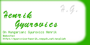 henrik gyurovics business card